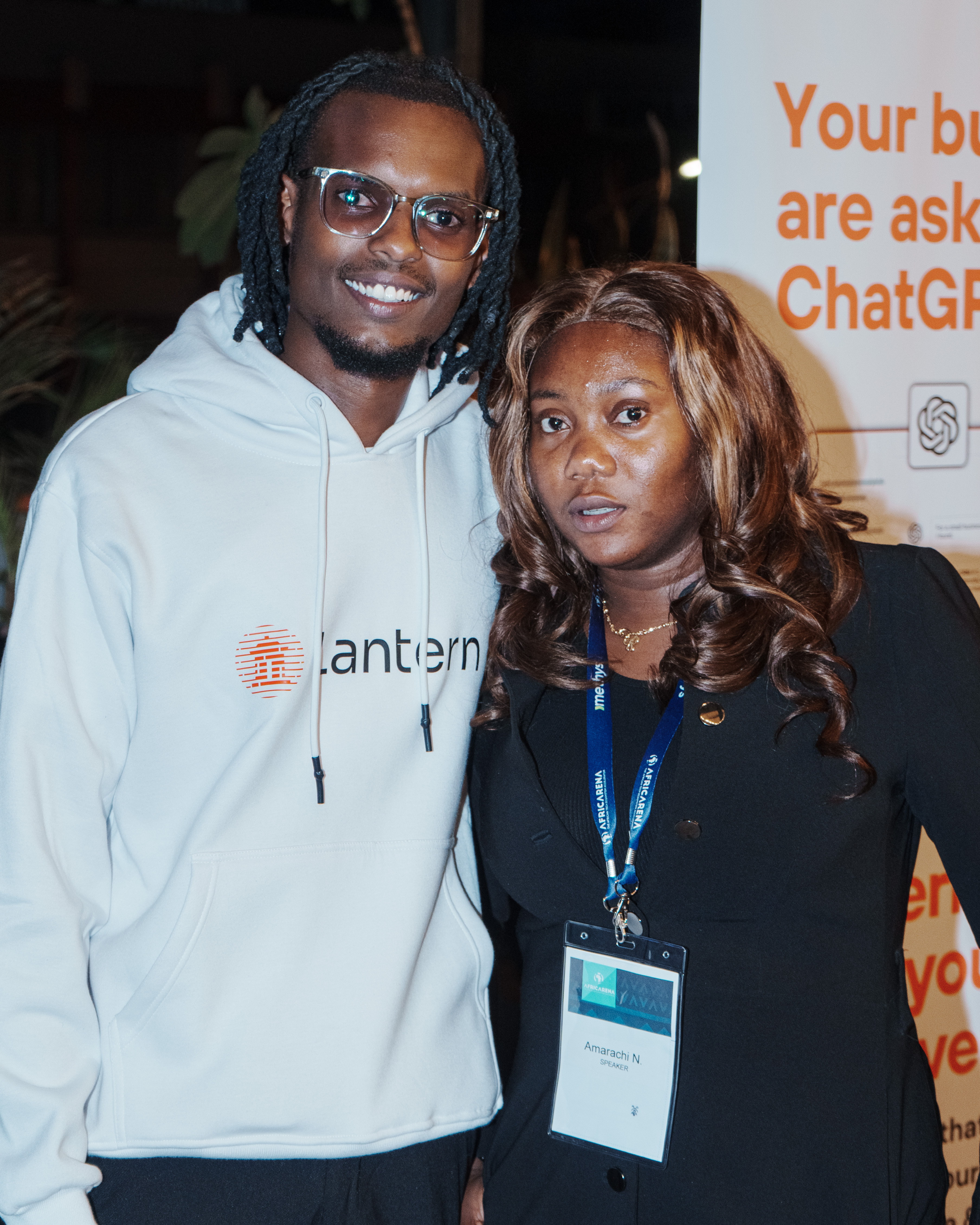 Lantern founder meeting an Africa Arena attendee